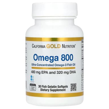 California Gold Nutrition, 오메가 800 초고농축 오메가3 피쉬 오일, kd-pur 트리글리세리드 형태, 1,000mg, 피쉬 젤라틴 소프트젤 30정