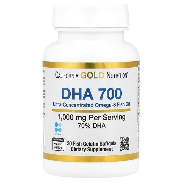 California Gold Nutrition, DHA 700 피쉬 오일, 제약 등급, 1,000mg, 피쉬 젤라틴 소프트젤 30정
