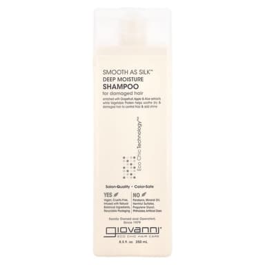 Giovanni, Smooth As Silk, 딥 모이스처, 샴푸, 손상된 모발용, 250ml(8.5fl oz)